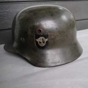 WWII German M35 Double Decal Polizei Helmet EF64