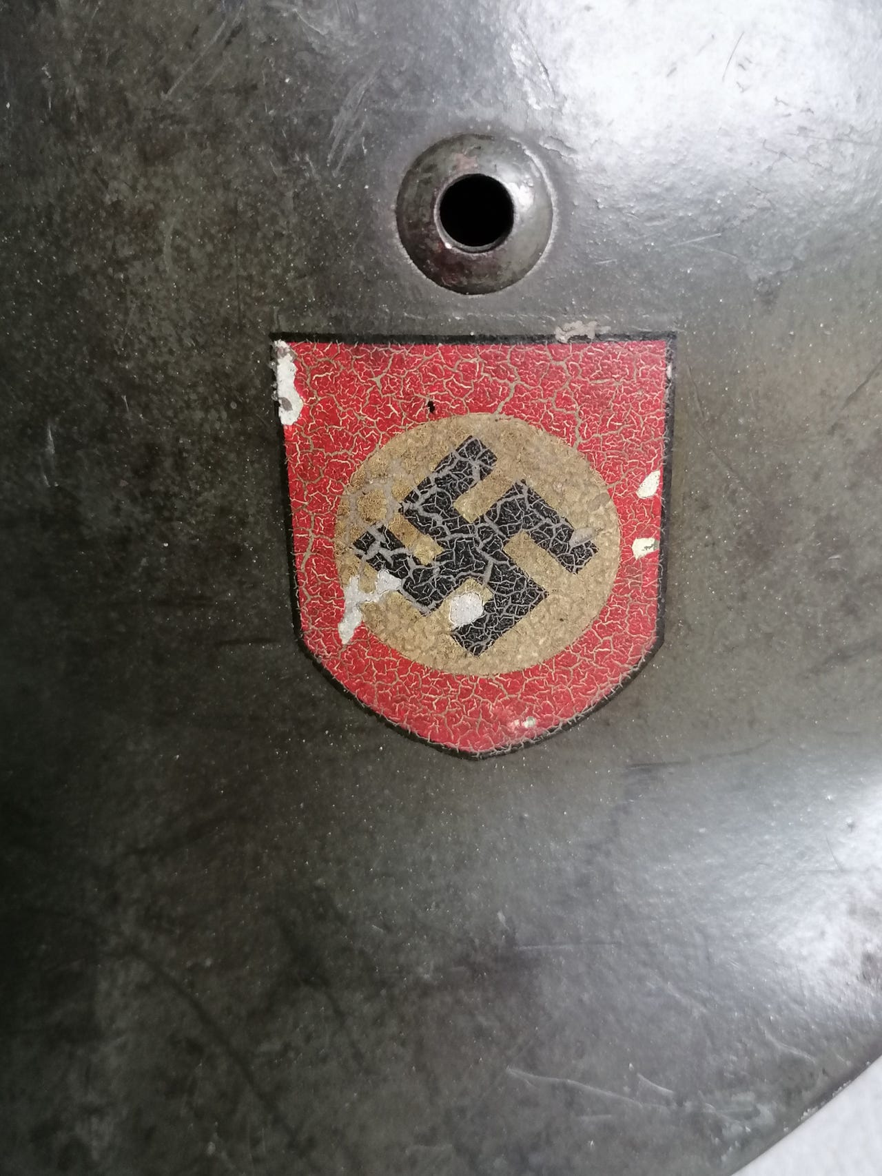 WWII German M35 Double Decal Polizei Helmet EF64 - Image 6