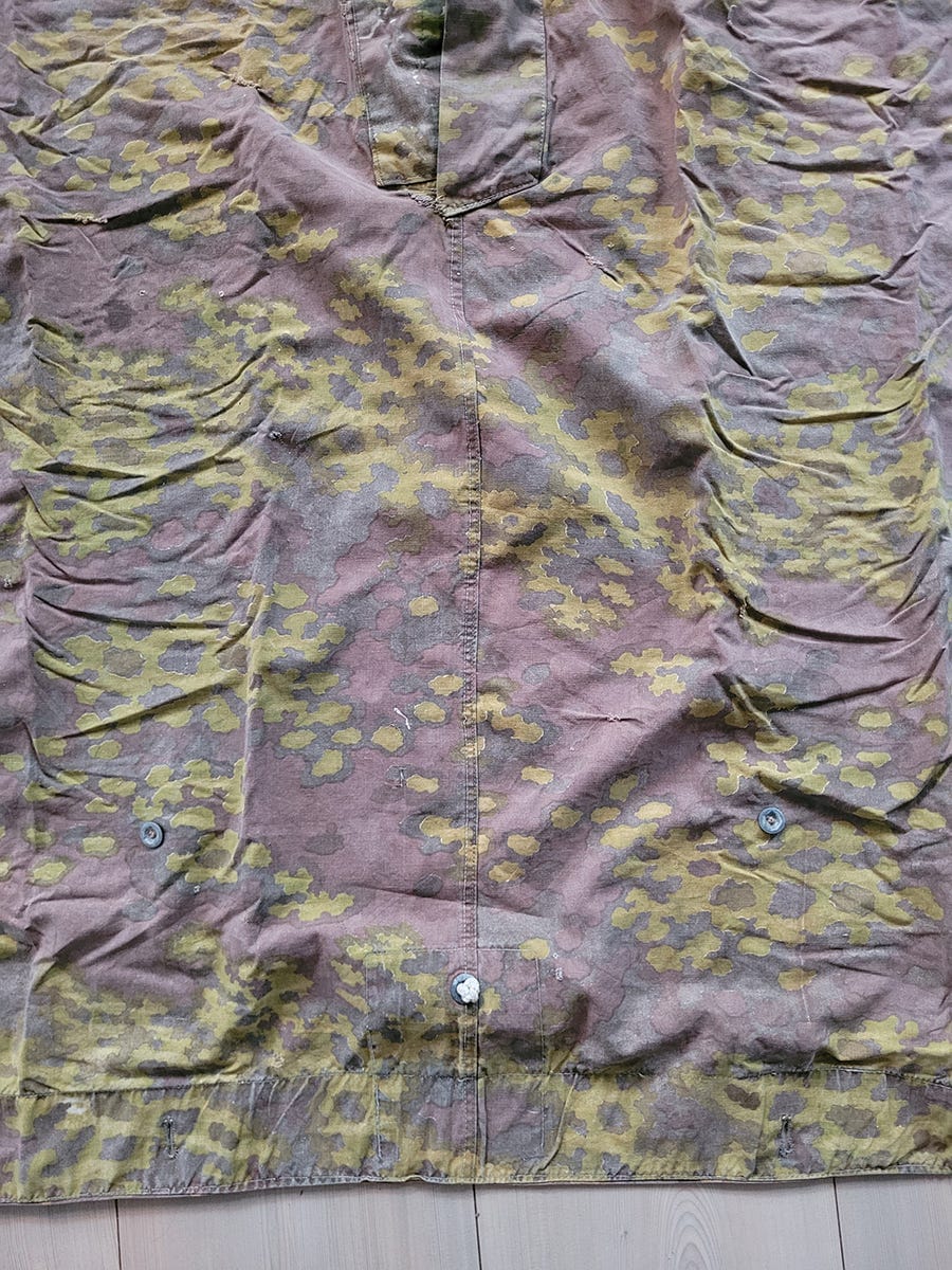 Original WWII SS Camouflage Zeltbahn with Kriegsmarine Nameplate - Image 5