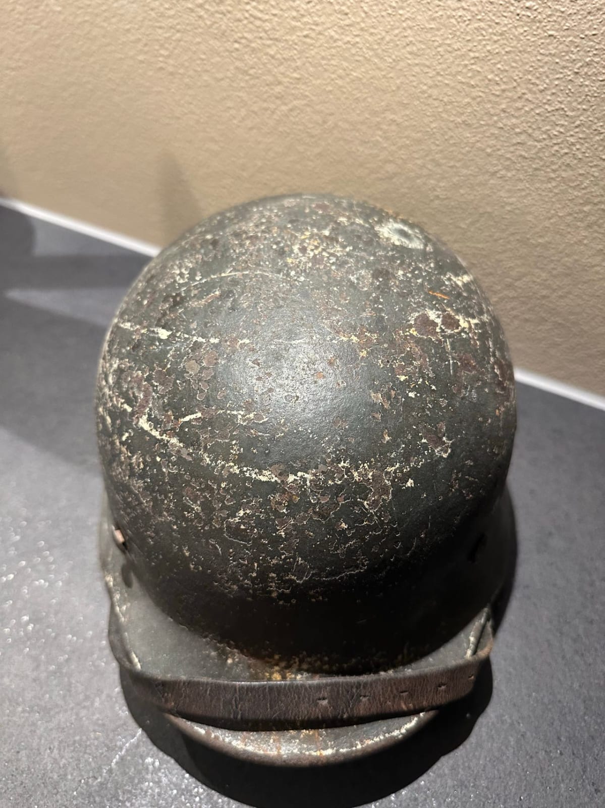 WWII German Camouflage Helmet ET64 – 1936 Marked, Size 56 - Image 5