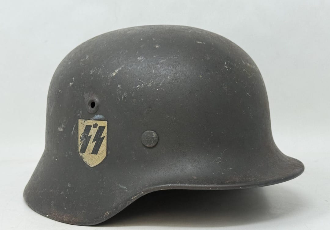 Authentic WWII Waffen-SS M40 Single Decal Helmet manufactured - Image 5