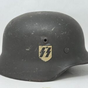 Authentic WWII Waffen-SS M40 Single Decal Helmet manufactured