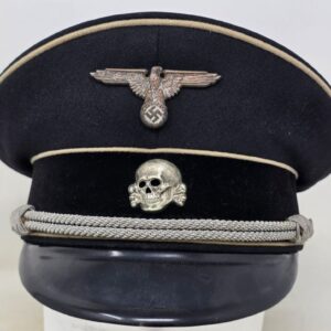 WWII German Allgemeine-SS Officer Visor Cap – RZM Marked, Early Deschler Insignia
